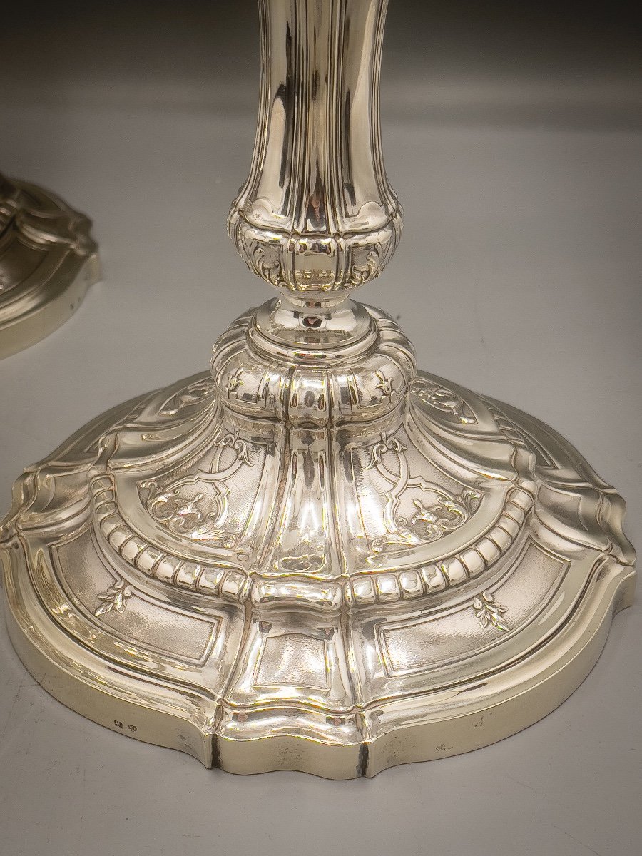 Superb Pair Of Candelabra By Maison Delheid & Frères-photo-4