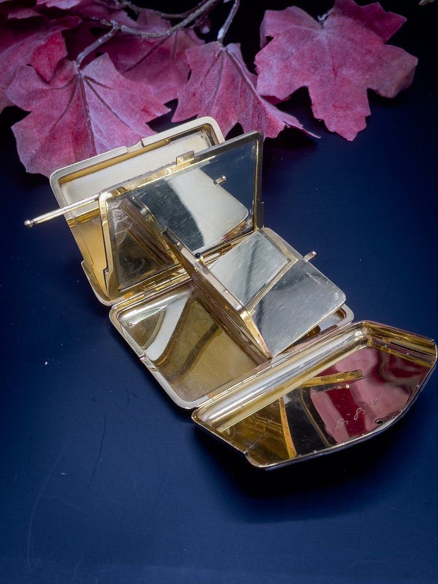 Exceptionnelle Minaudière En Or 18 K, émail Et Diamants-photo-2