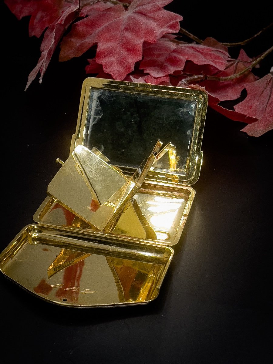 Exceptionnelle Minaudière En Or 18 K, émail Et Diamants-photo-6