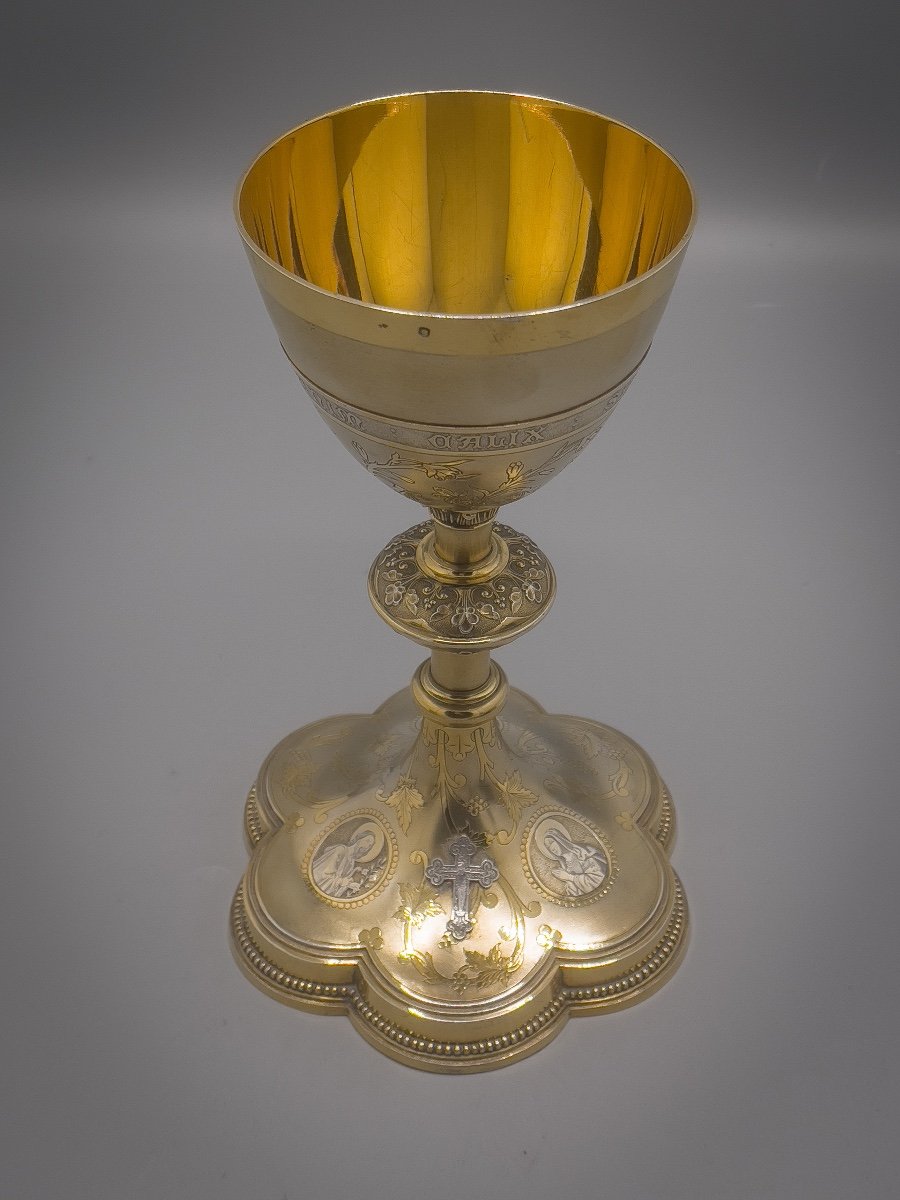 Chalice In Silver Vermeil 950/1000-photo-3