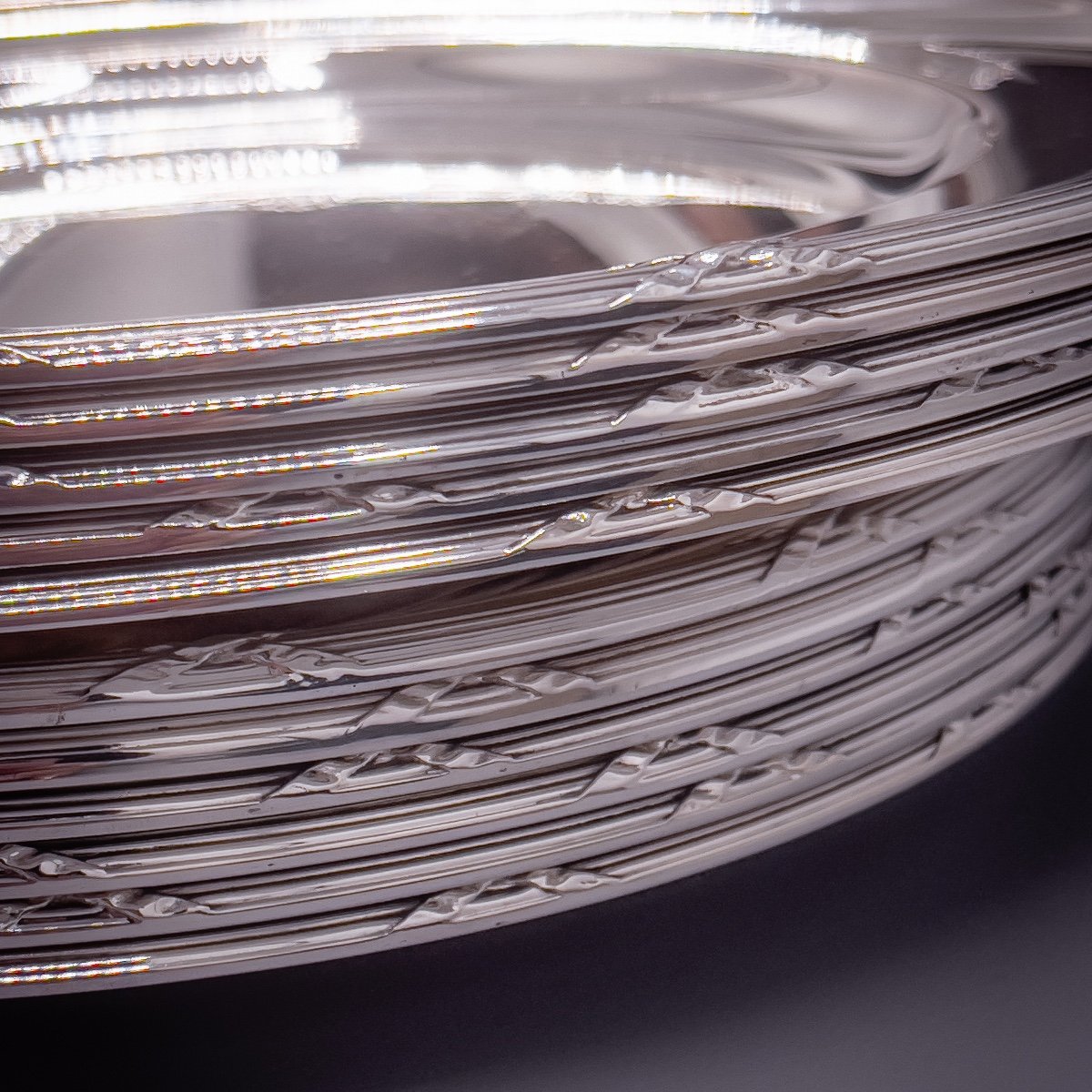 Set Of 12 Solid Silver Plates 800/1000-photo-5