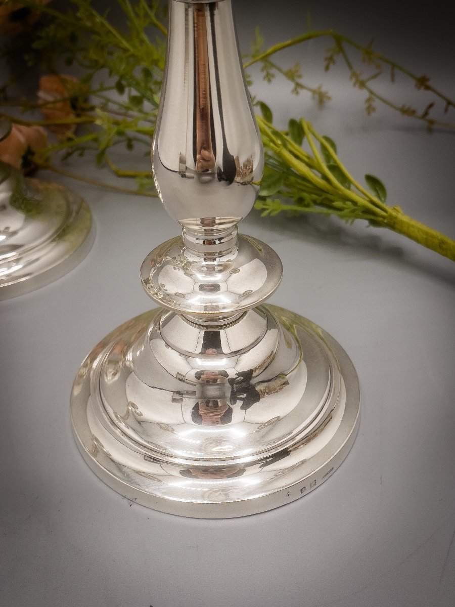 Christofle Pair Of Candelabra In Silver Metal-photo-3