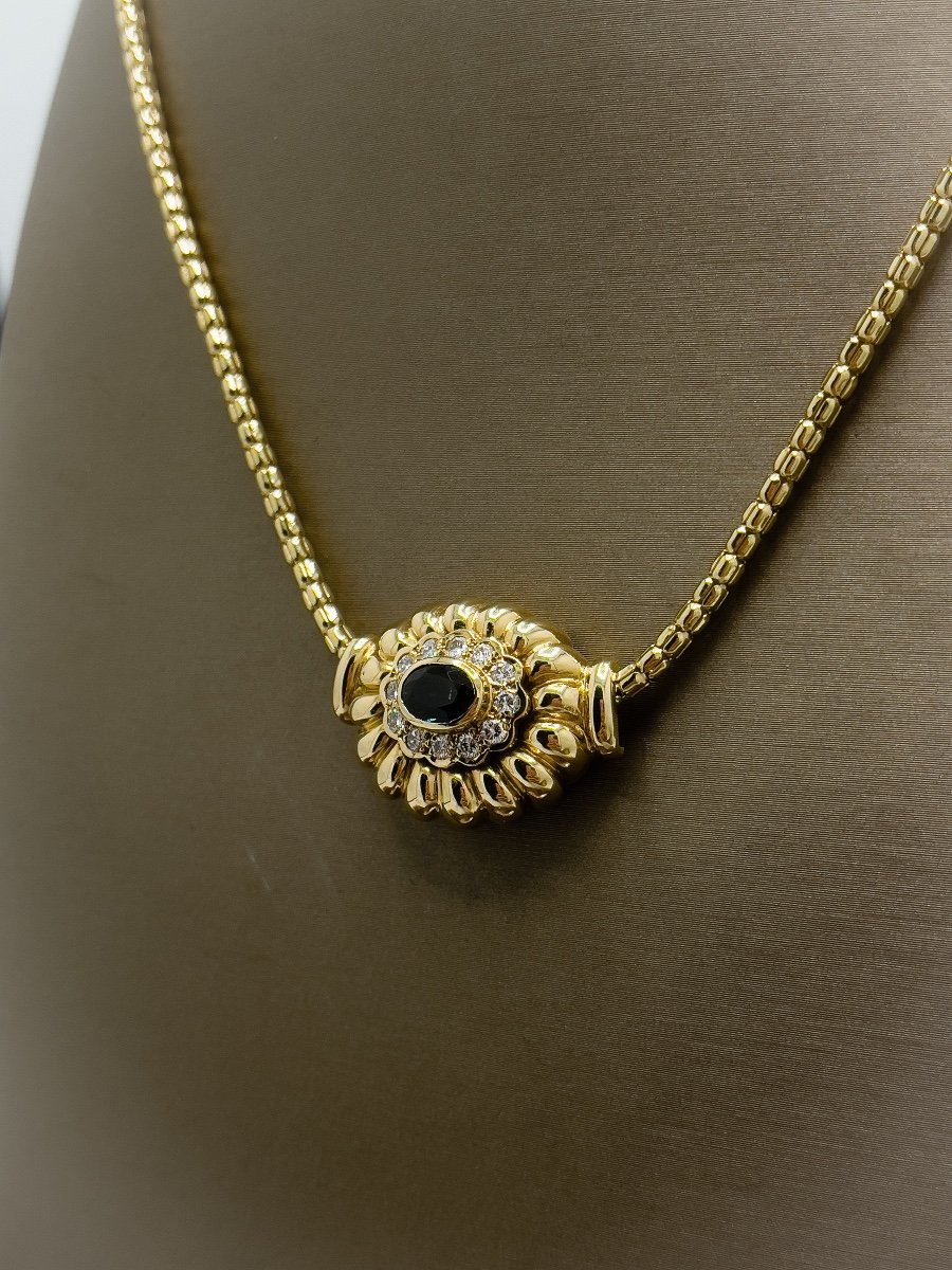 Collier Vintage Et Son Clip Or 18 Carats-photo-2