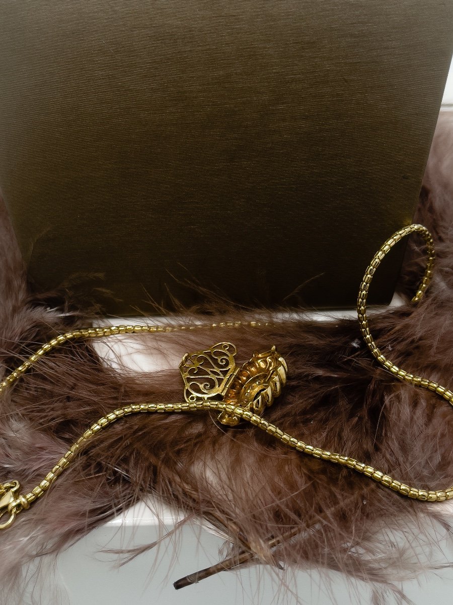 Collier Vintage Et Son Clip Or 18 Carats-photo-4