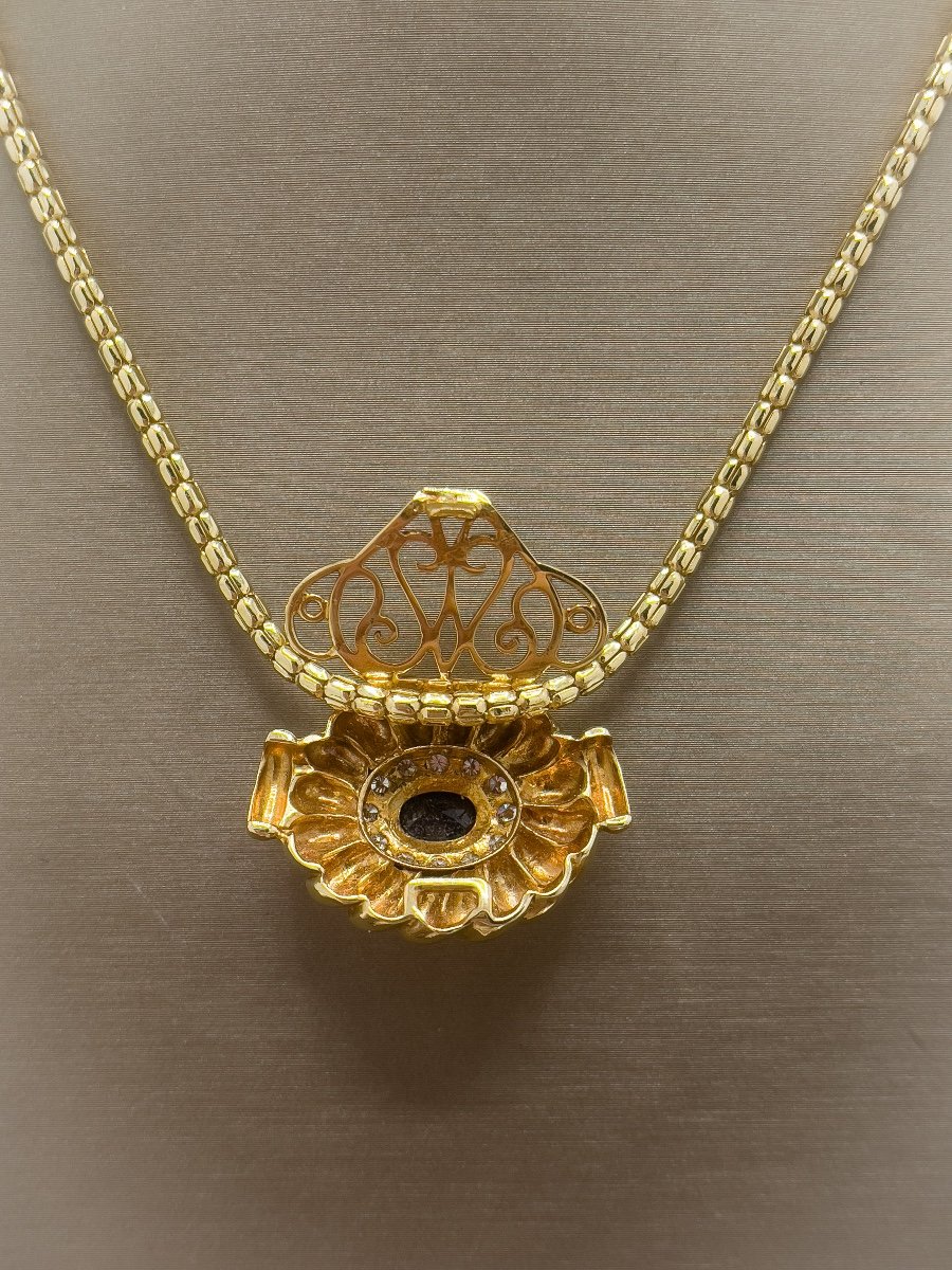 Collier Vintage Et Son Clip Or 18 Carats-photo-5