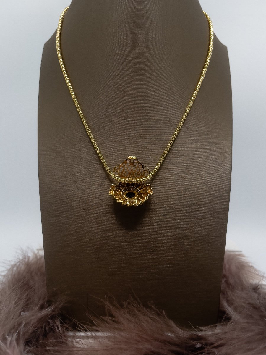 Collier Vintage Et Son Clip Or 18 Carats-photo-6