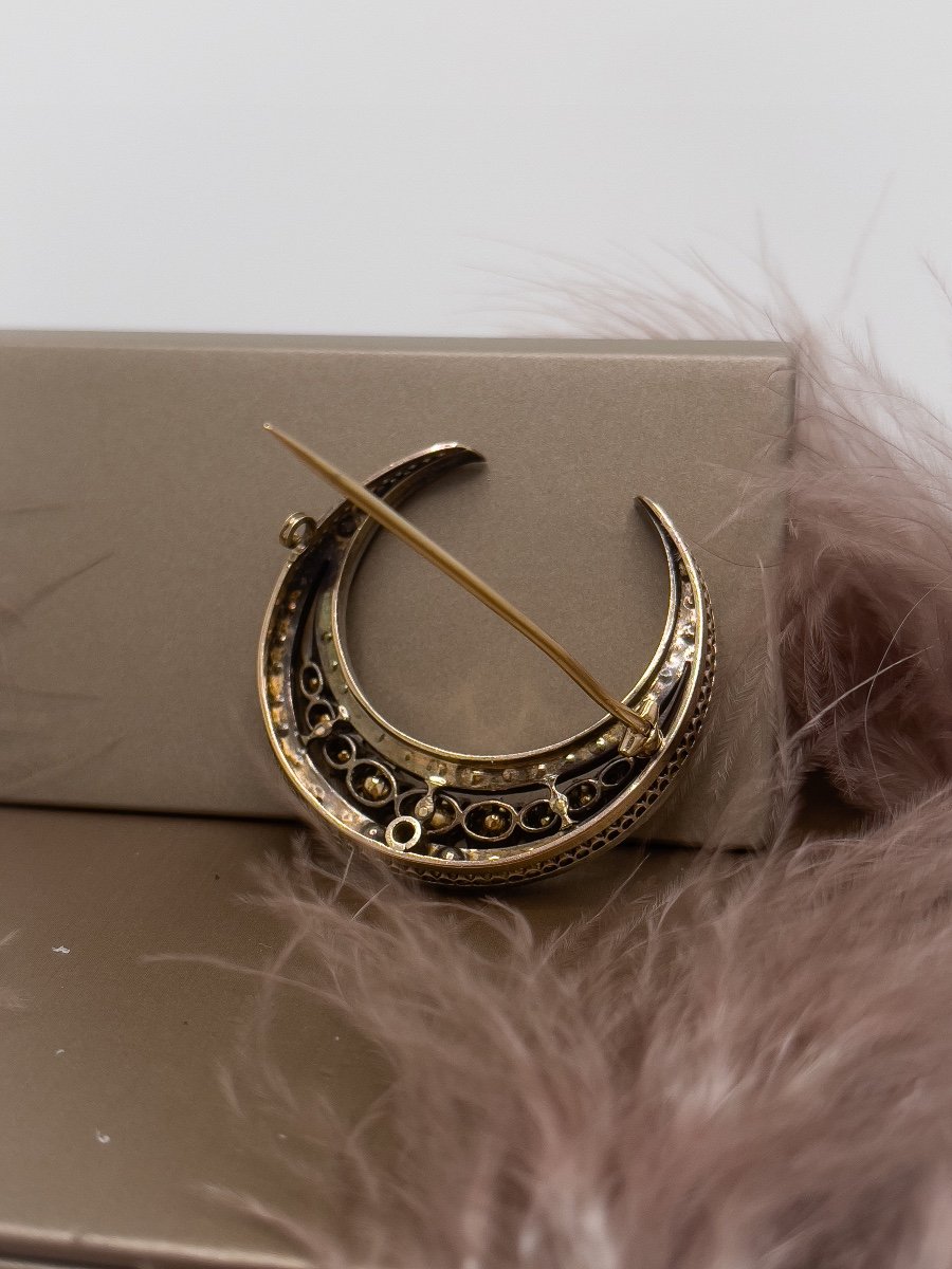 "honeymoon" Brooch In Gold Silver And Diamonds-photo-1