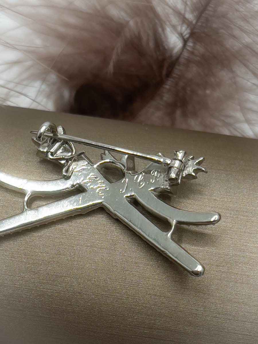 Late 18th Century Brooch In Gold Silver And Diamonds-photo-2