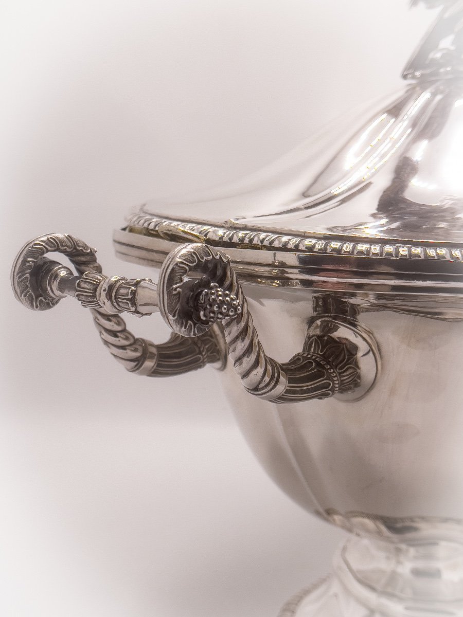 Spectacular Tureen In Silver 1 And Title 934/1000-photo-1