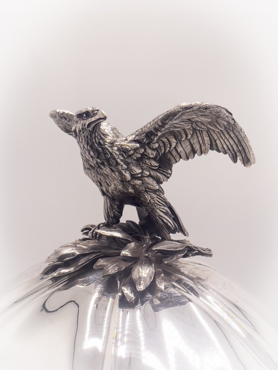 Spectacular Tureen In Silver 1 And Title 934/1000-photo-7