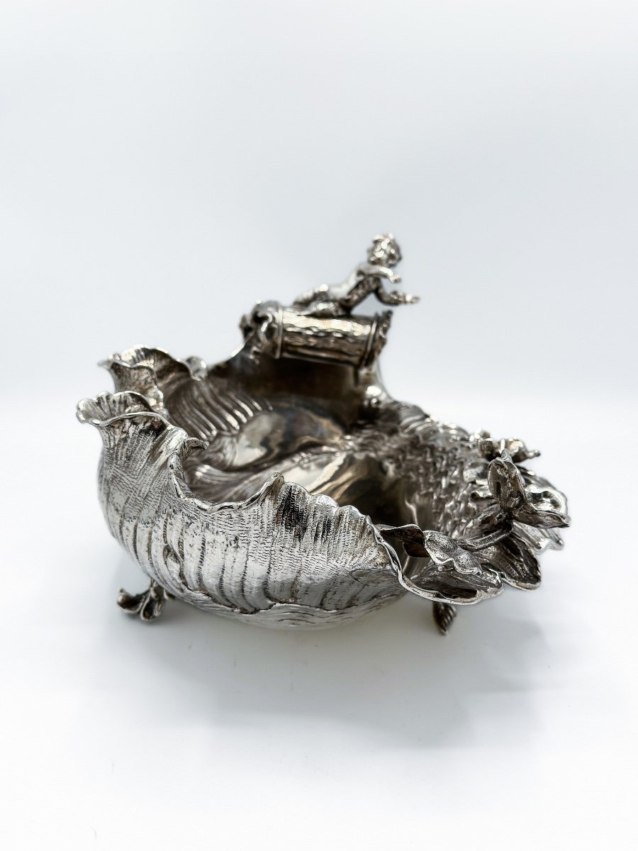 Rococo Style Centerpiece In Solid Silver 800/1000-photo-2