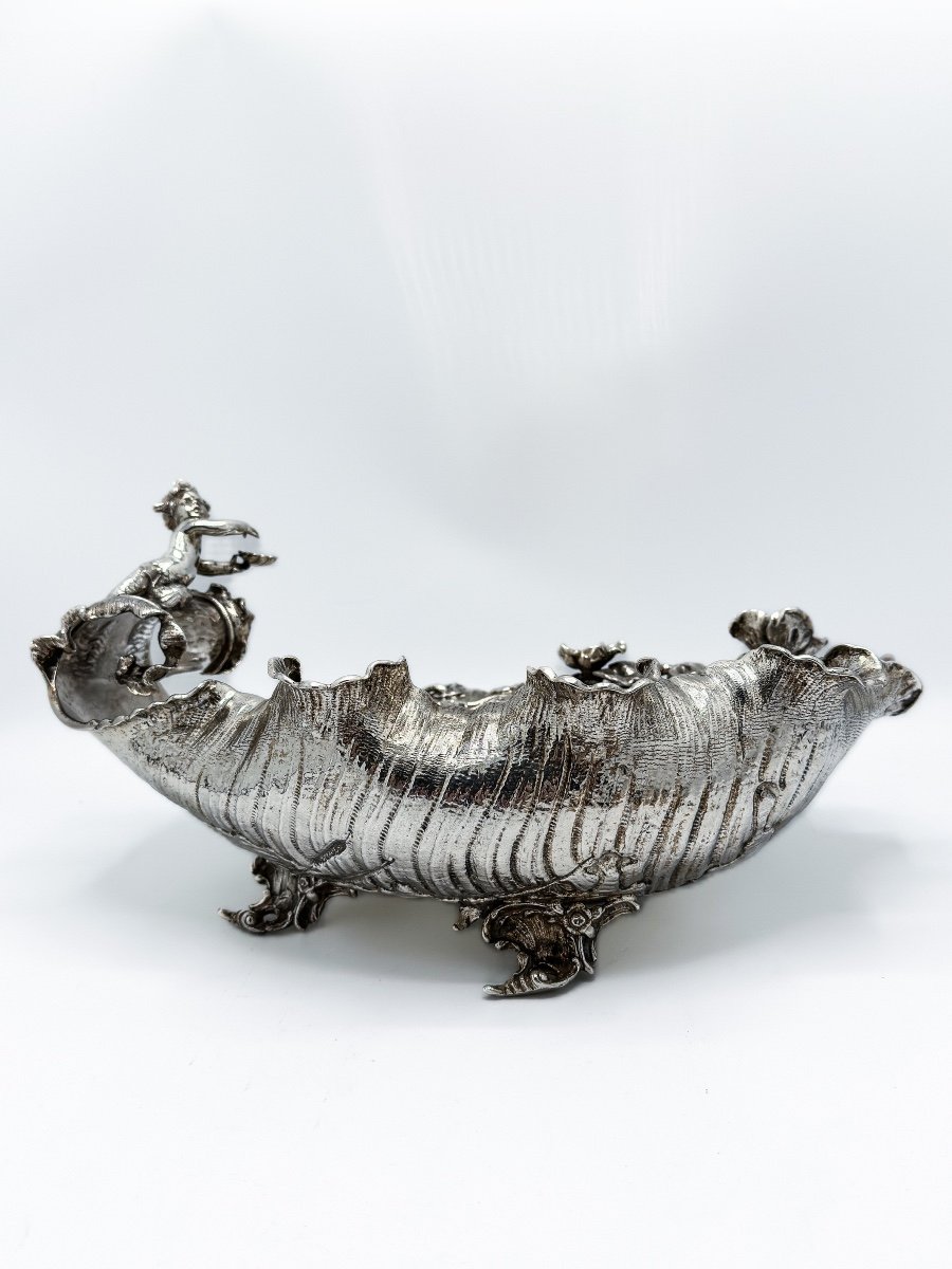Rococo Style Centerpiece In Solid Silver 800/1000-photo-3