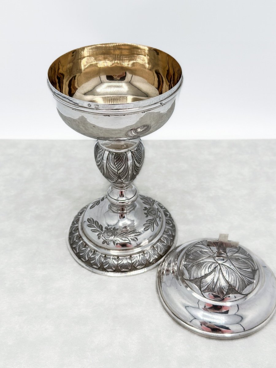 Ciborium In Silver Empire Period 1798-1809-photo-4