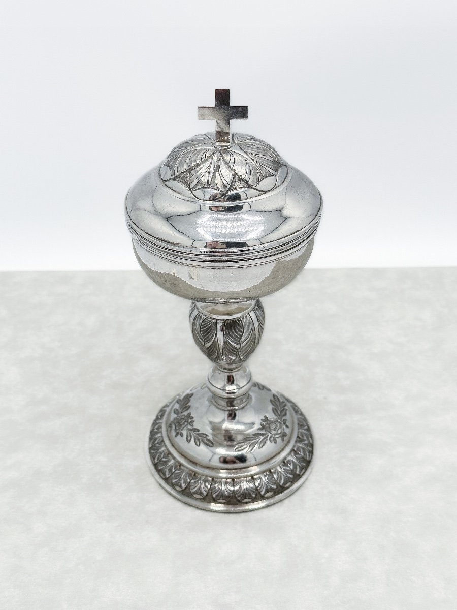 Ciborium In Silver Empire Period 1798-1809-photo-3