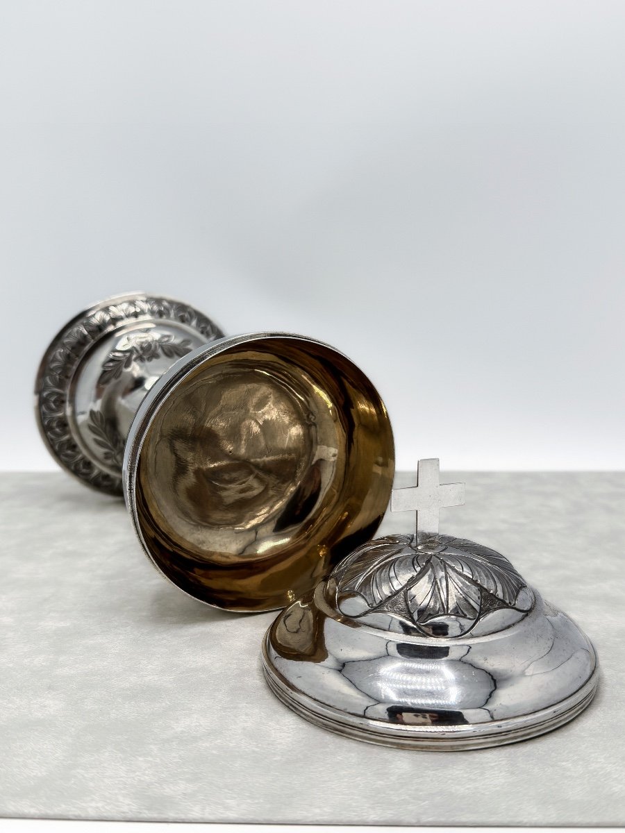 Ciborium In Silver Empire Period 1798-1809-photo-4