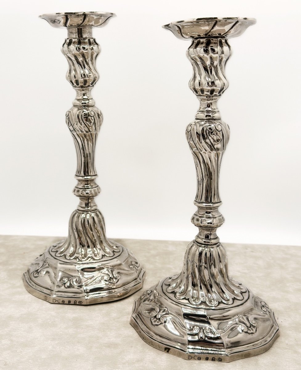 Mons 1775, Claude Louis Foncez Torso Candlesticks