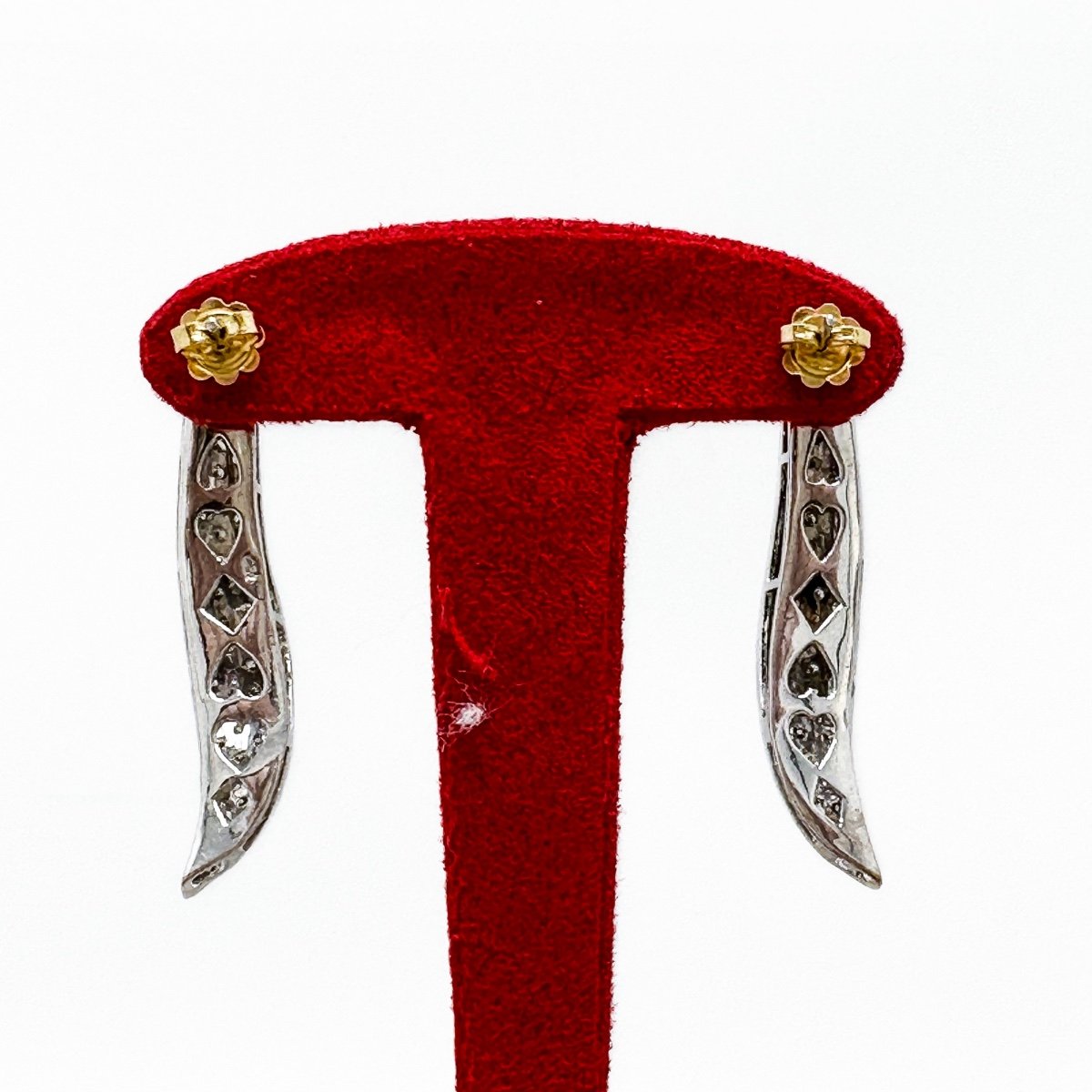 Pair Of 18k White Gold Drop Earrings-photo-2