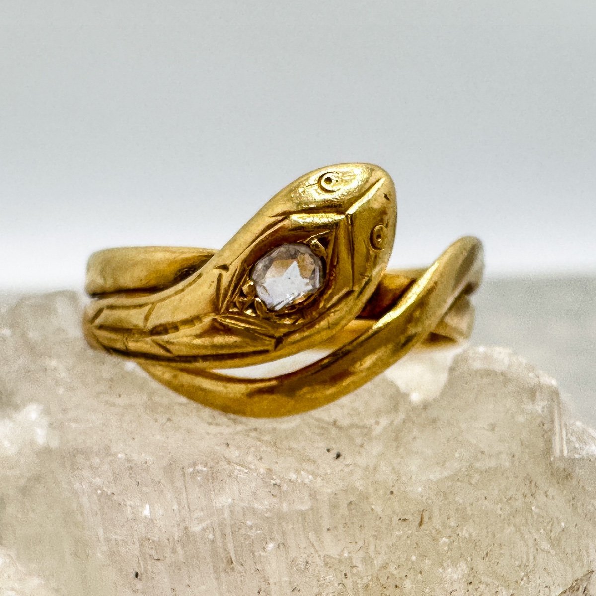 Napoleon III Period Snake Ring In 18 K Gold
