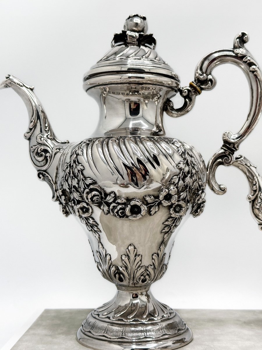 800/1000 Sterling Silver Coffee And Tea Service-photo-1