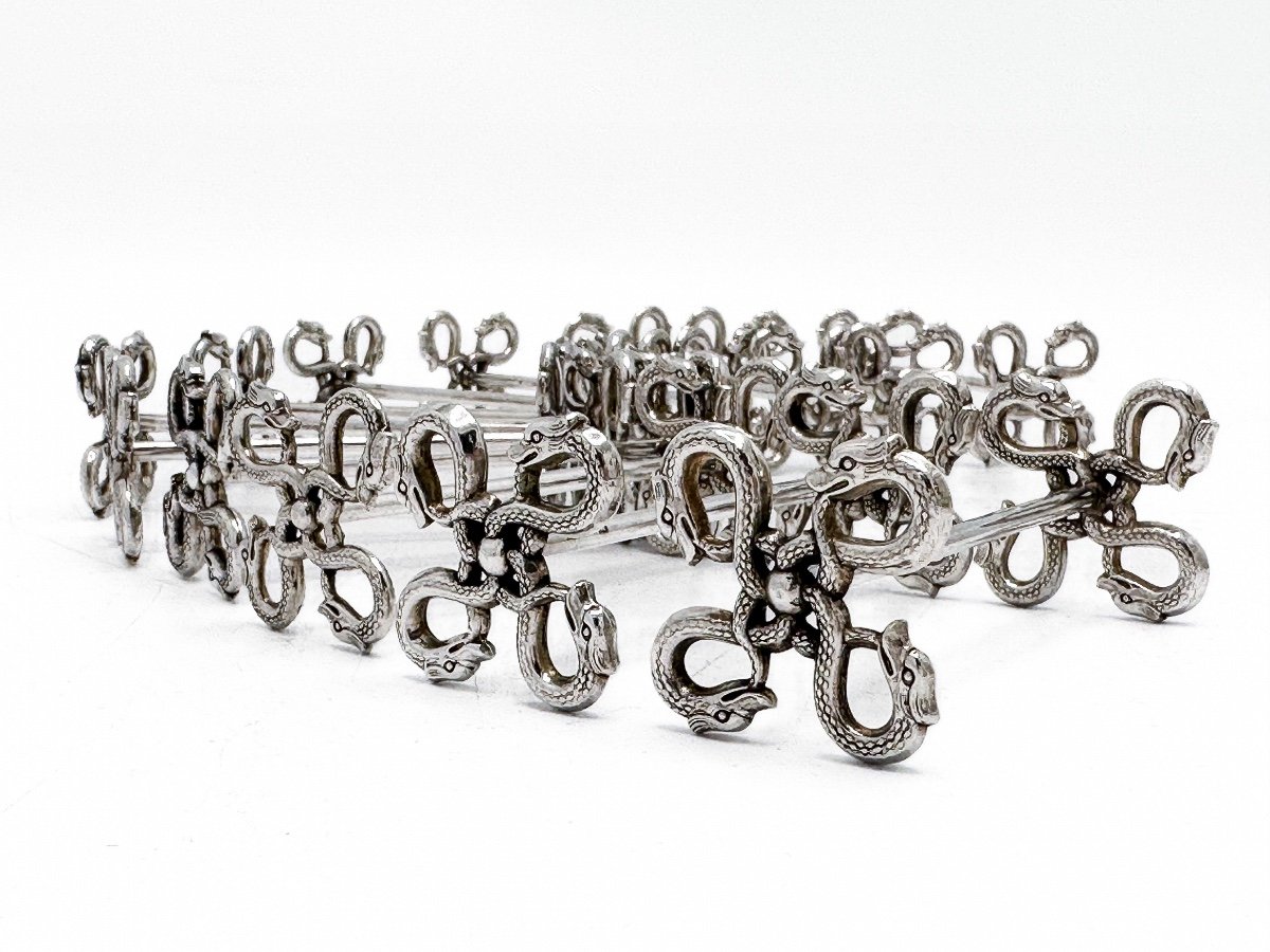 Série De 12 Porte-couteaux En Argent Massif 834/1000-photo-3