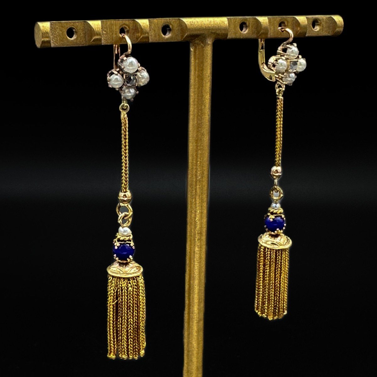 Napoleon III Fringe Earrings In 18k Yellow Gold-photo-2