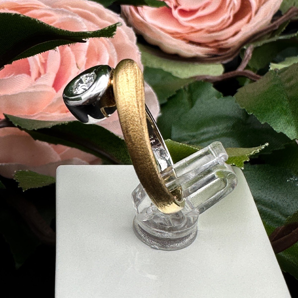 Vintage Solitaire Ring In 18k Gold, Set With A Diamond-photo-3