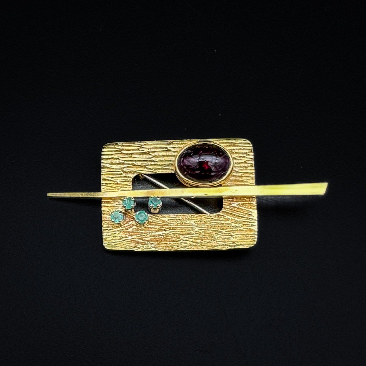 Broche “boschmans” Sertie D’une Tourmaline-photo-2