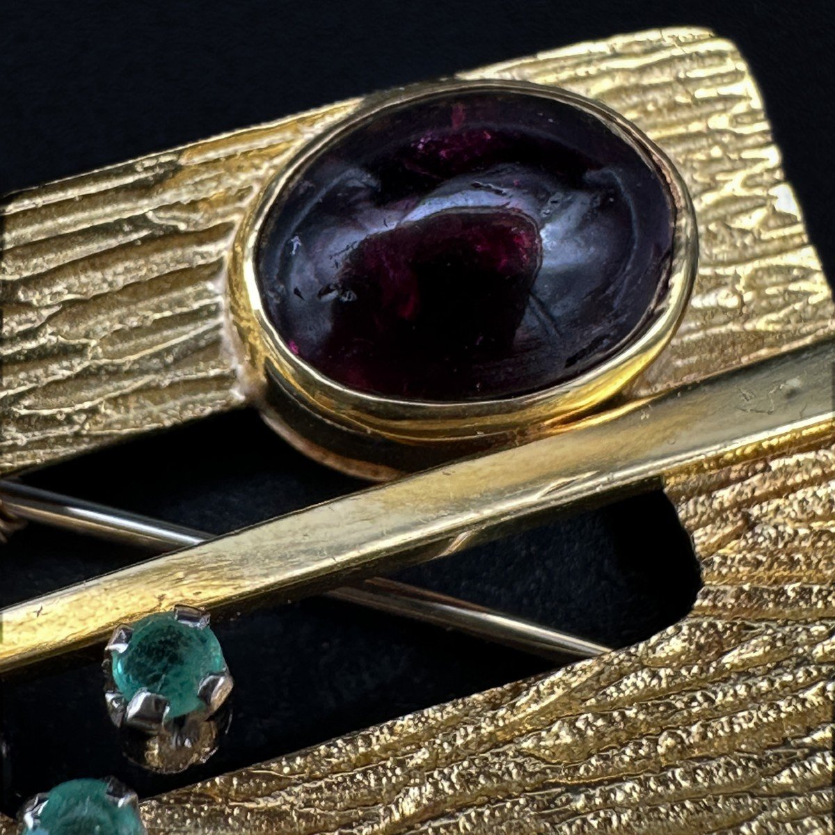 Broche “boschmans” Sertie D’une Tourmaline-photo-3