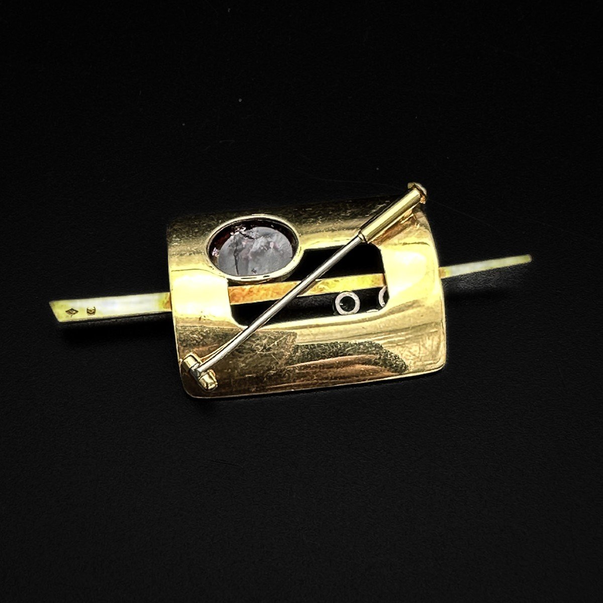 Broche “boschmans” Sertie D’une Tourmaline-photo-4