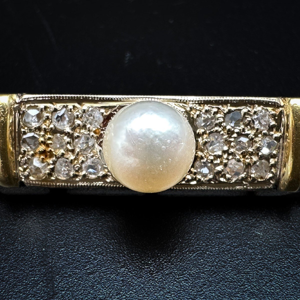 Barrette Brooch “belle Epoque” In Gold, Pearl And Diamonds-photo-3