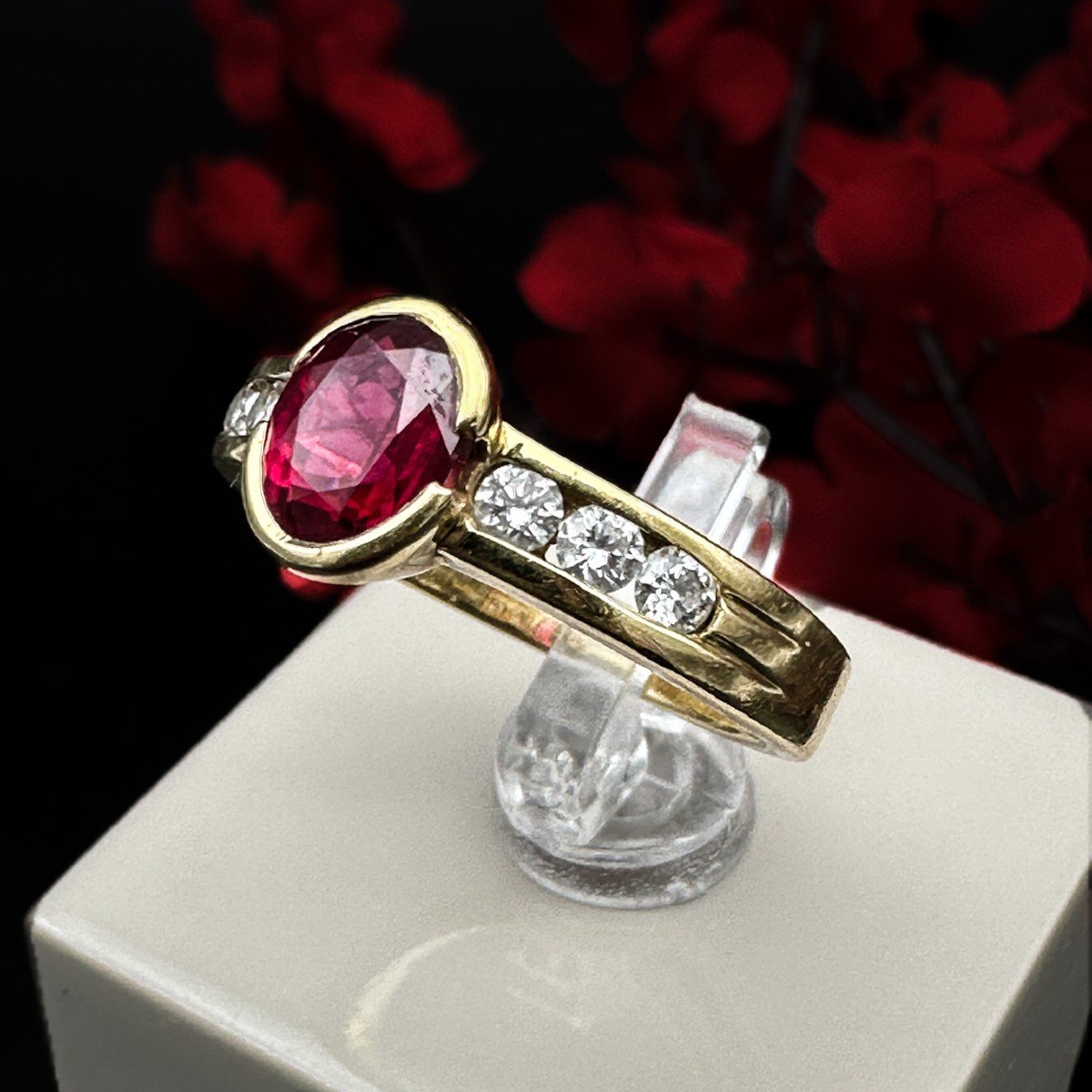 Bague Vintage Rubis Et Diamants-photo-3