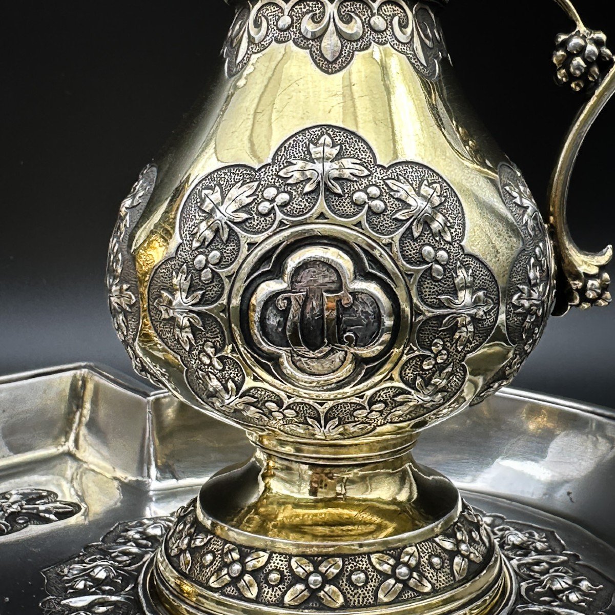 Paire De Burettes En Argent Vermeil-photo-4