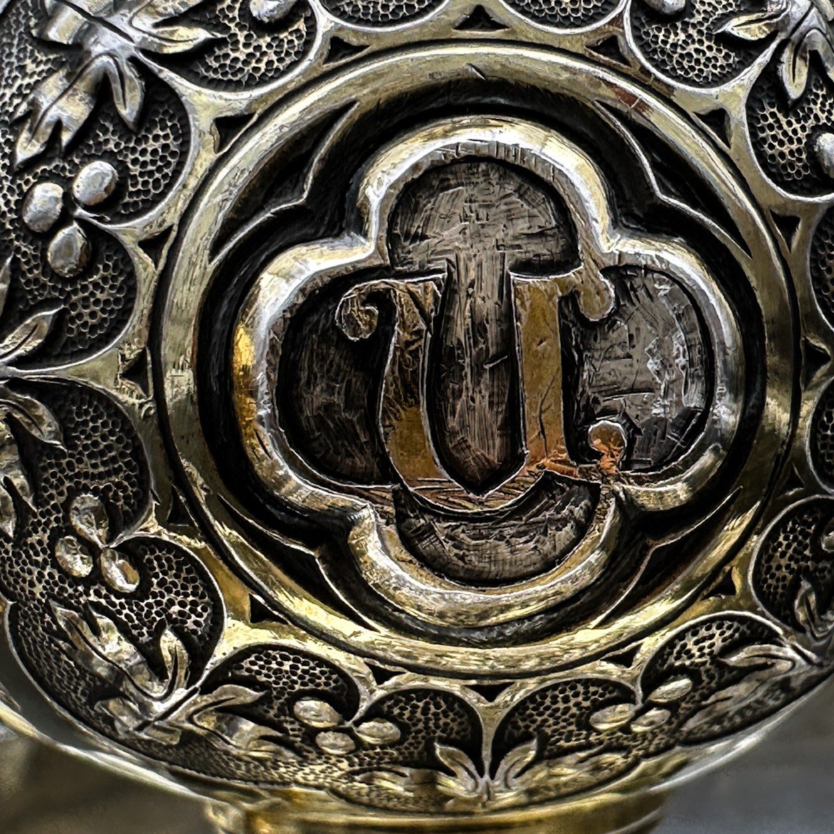 Paire De Burettes En Argent Vermeil-photo-1