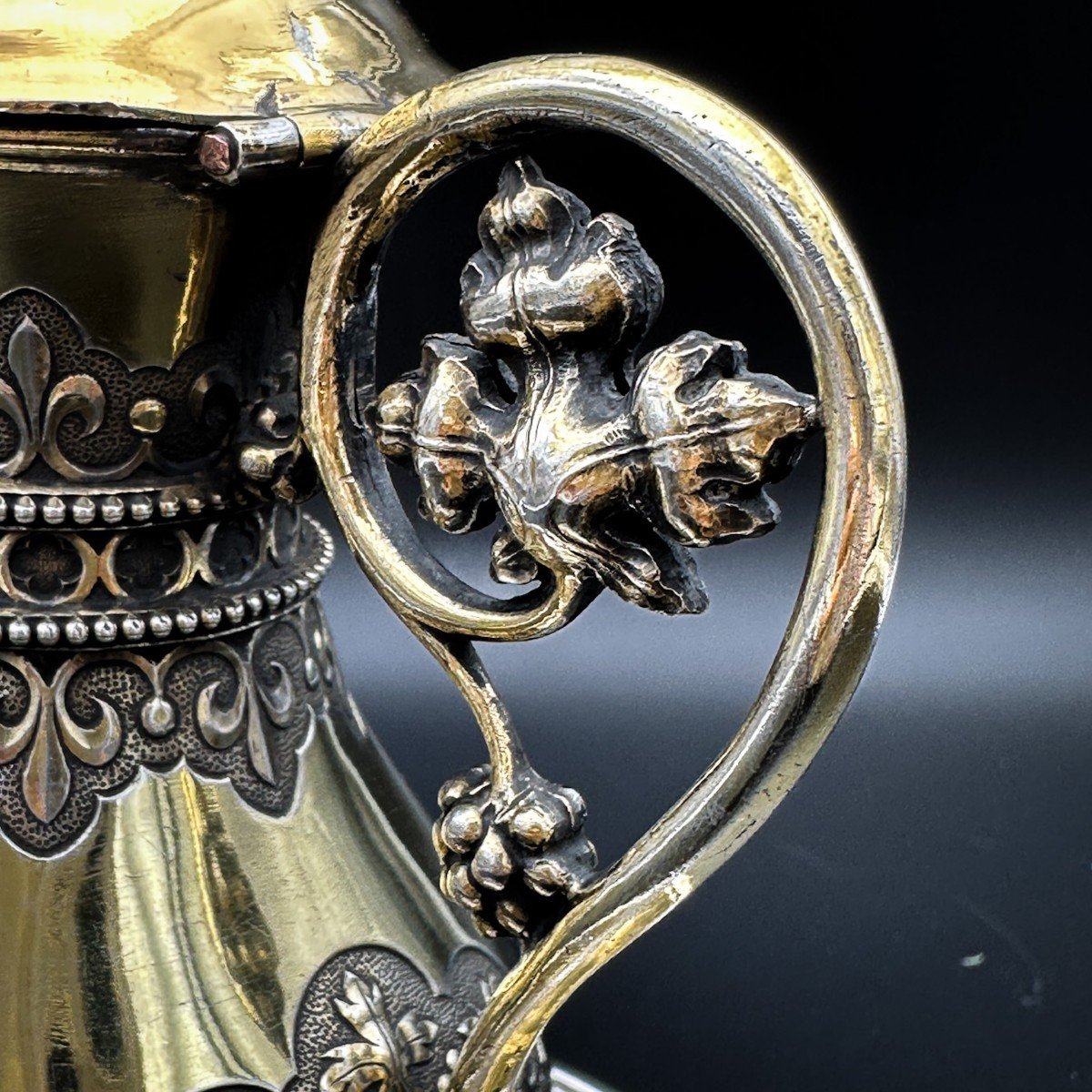 Paire De Burettes En Argent Vermeil-photo-3