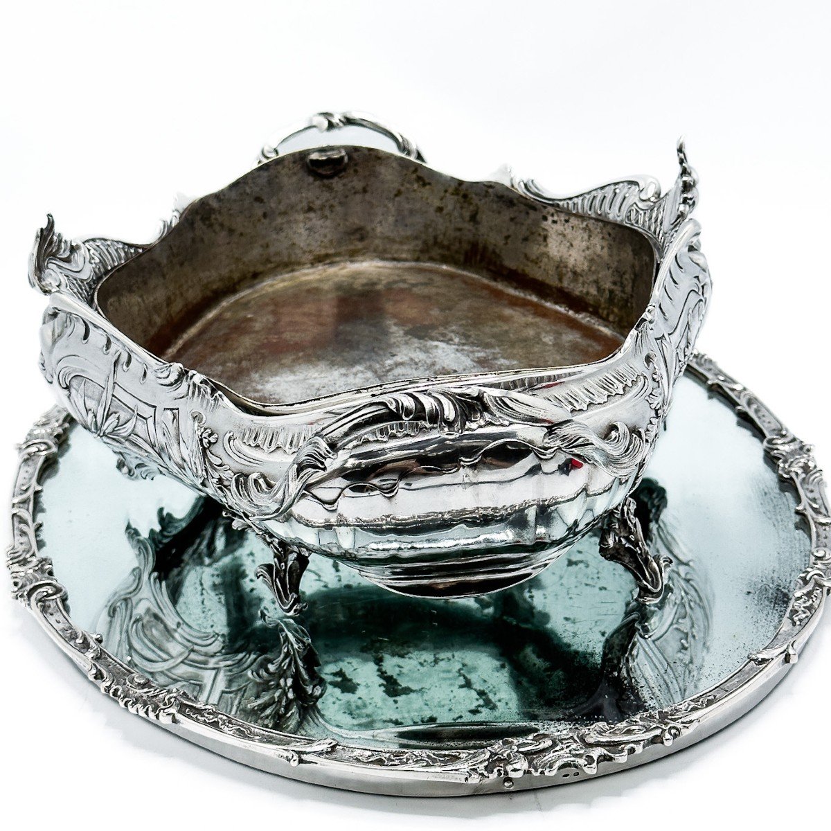 Jardinière En Argent Massif De Style Louis XV Rocaille-photo-4