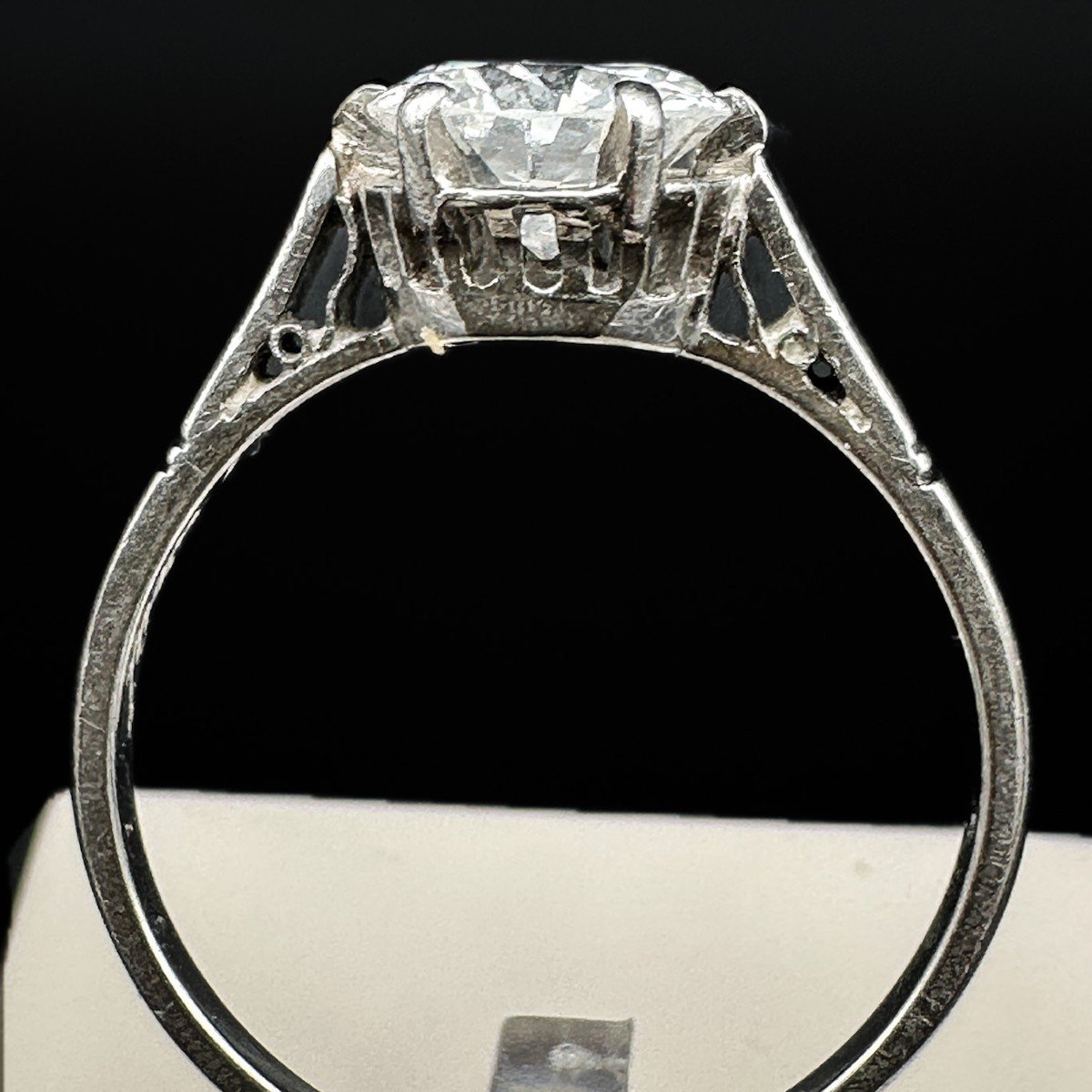 Vintage Solitaire Ring In Platinum, Set With A Diamond-photo-1