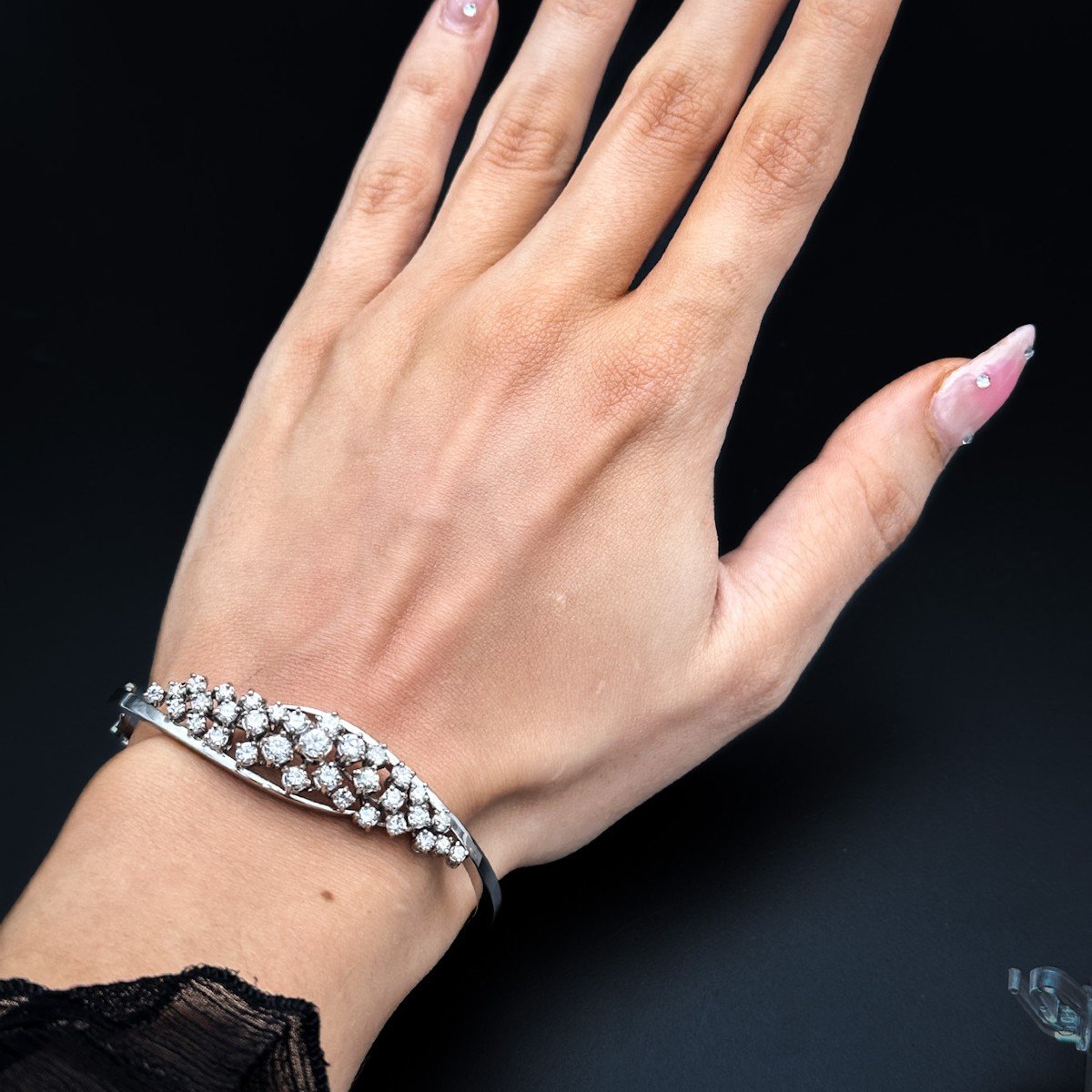 Bracelet Jonc  Or Et Diamants