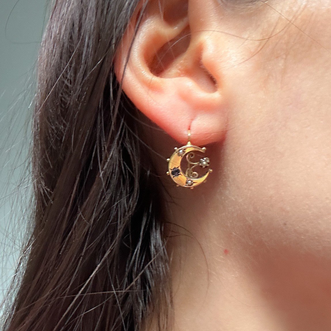 Ensemble Pendant D’oreilles Et Broche Lune De Miel-photo-4