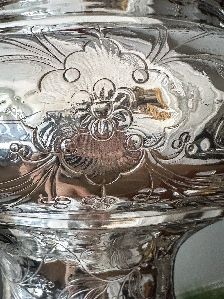 Lampe De Sanctuaire En Argent époque Napoléon III-photo-5