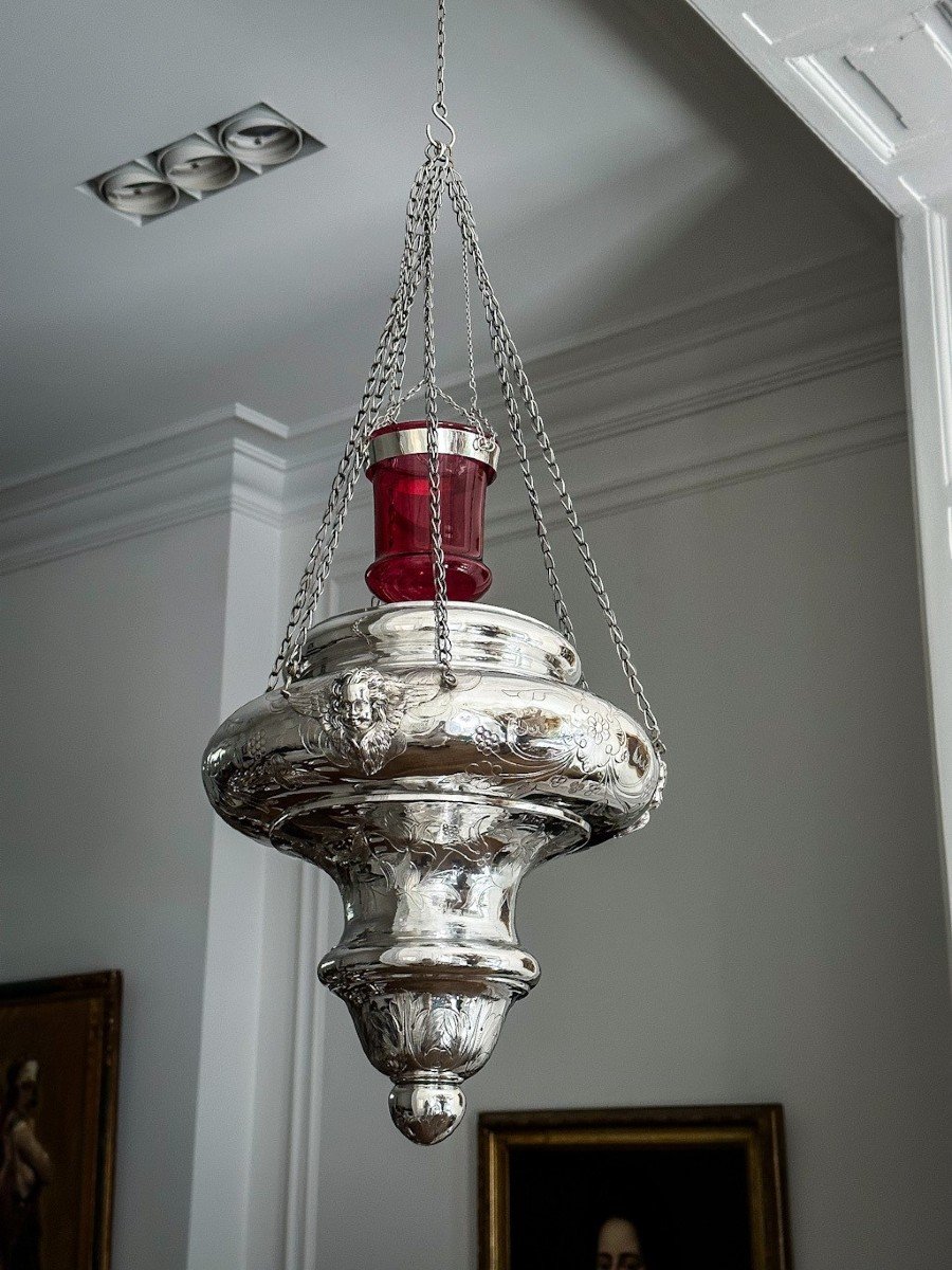 Lampe De Sanctuaire En Argent époque Napoléon III