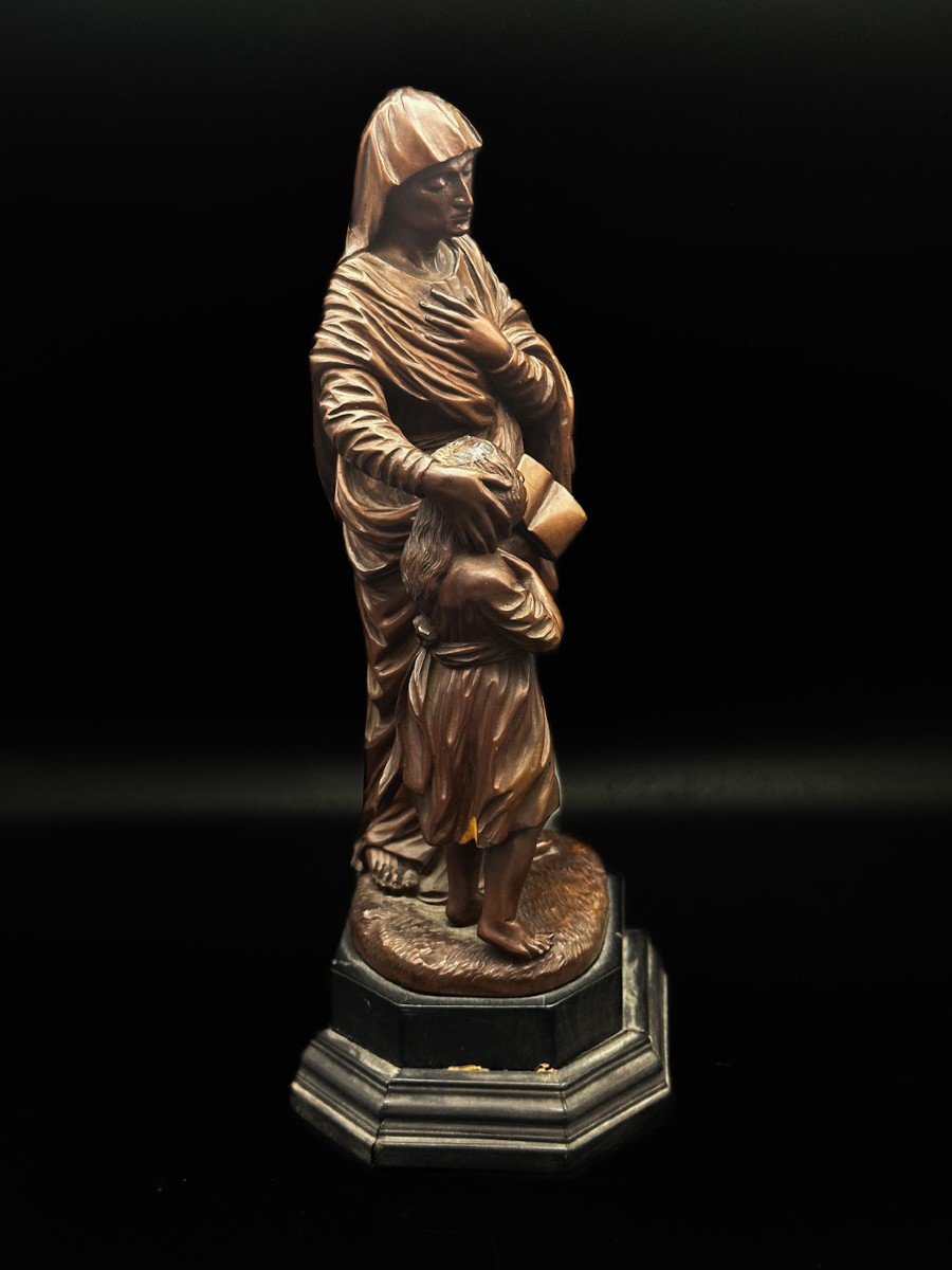 Sainte-anne Boxwood Sculpture From The End Of The 18th Century Beginning 19th Eme-photo-1