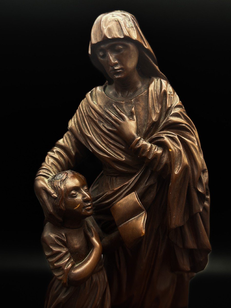 Sainte-anne Boxwood Sculpture From The End Of The 18th Century Beginning 19th Eme-photo-2