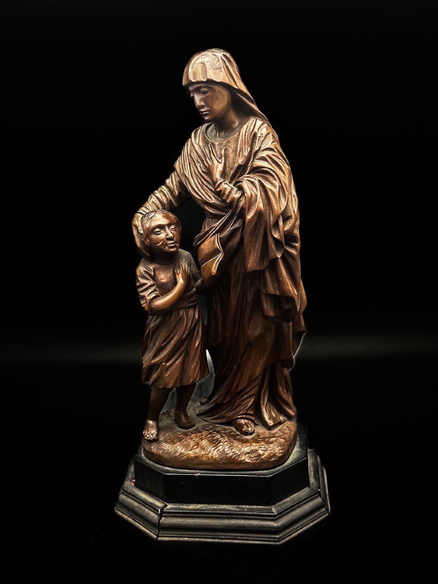 Sainte-anne Boxwood Sculpture From The End Of The 18th Century Beginning 19th Eme