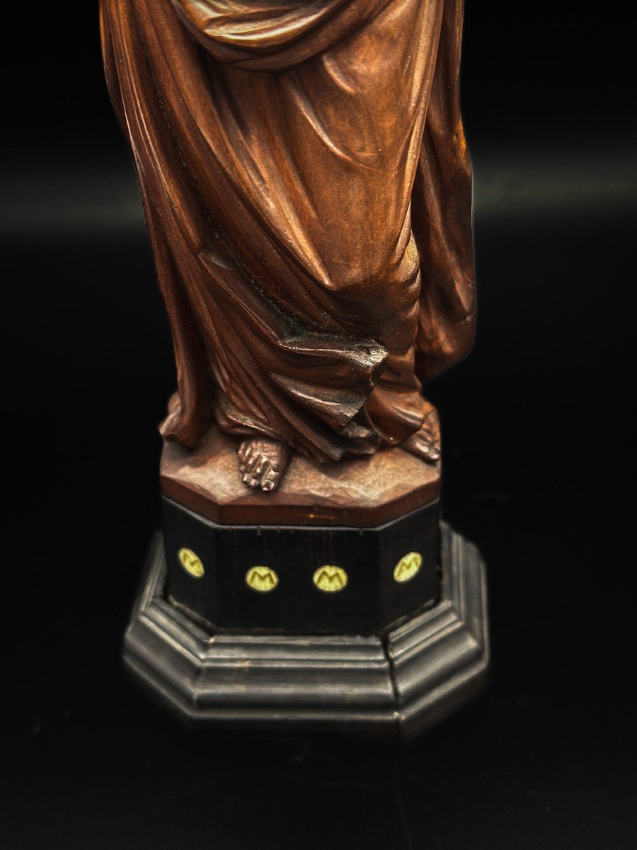 Vierge Couronnée à L’enfant Buis -photo-3