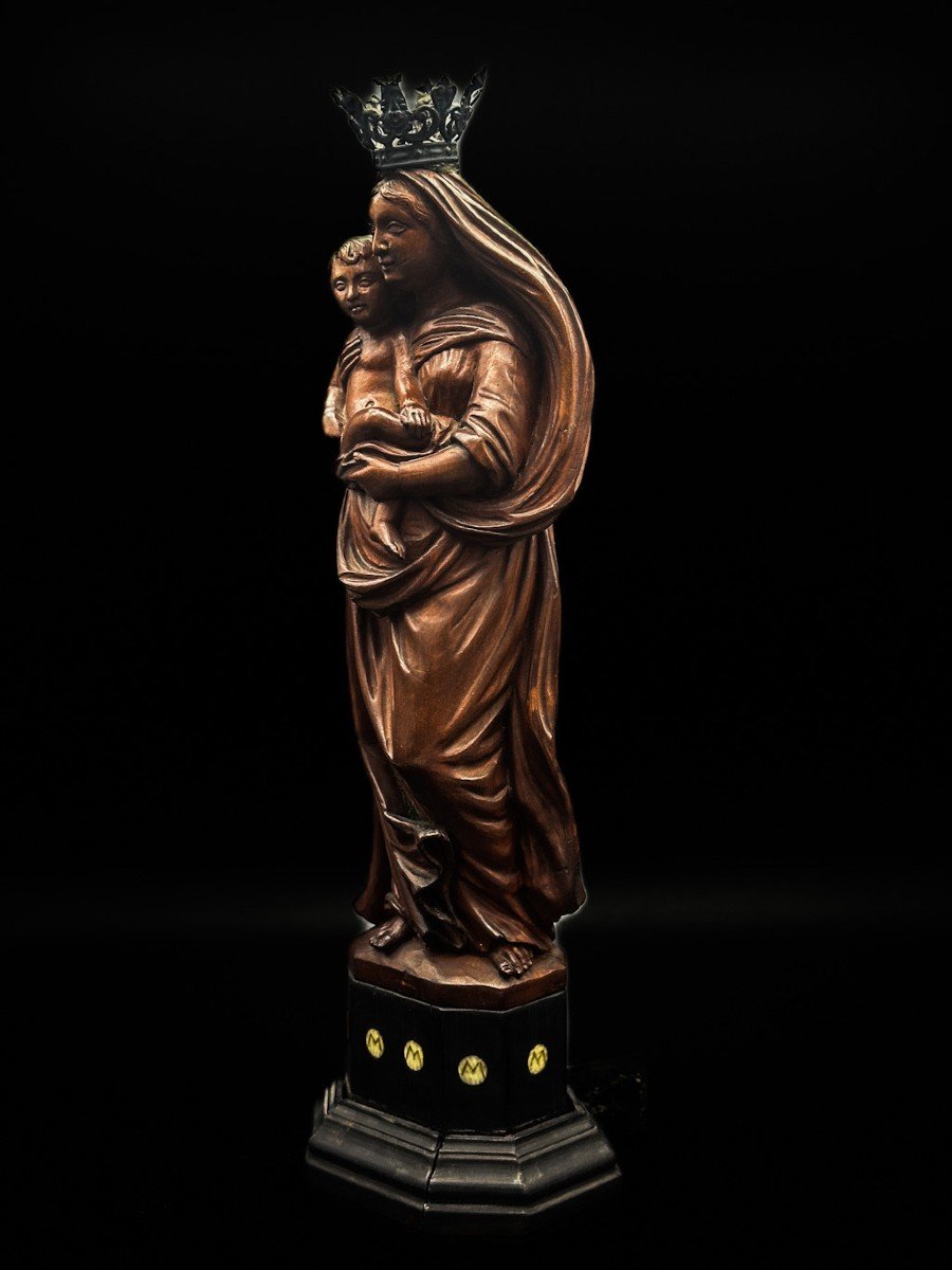 Vierge Couronnée à L’enfant Buis -photo-1