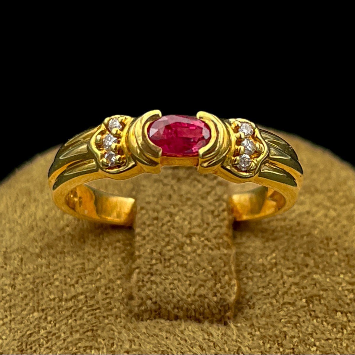 Bague Solitaire Rubis Et Diamants-photo-2