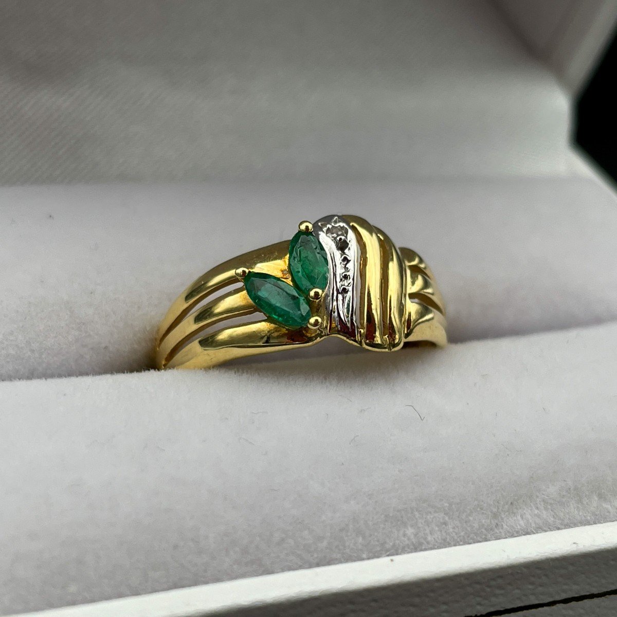 Marquise Emerald And Diamond Ring-photo-3