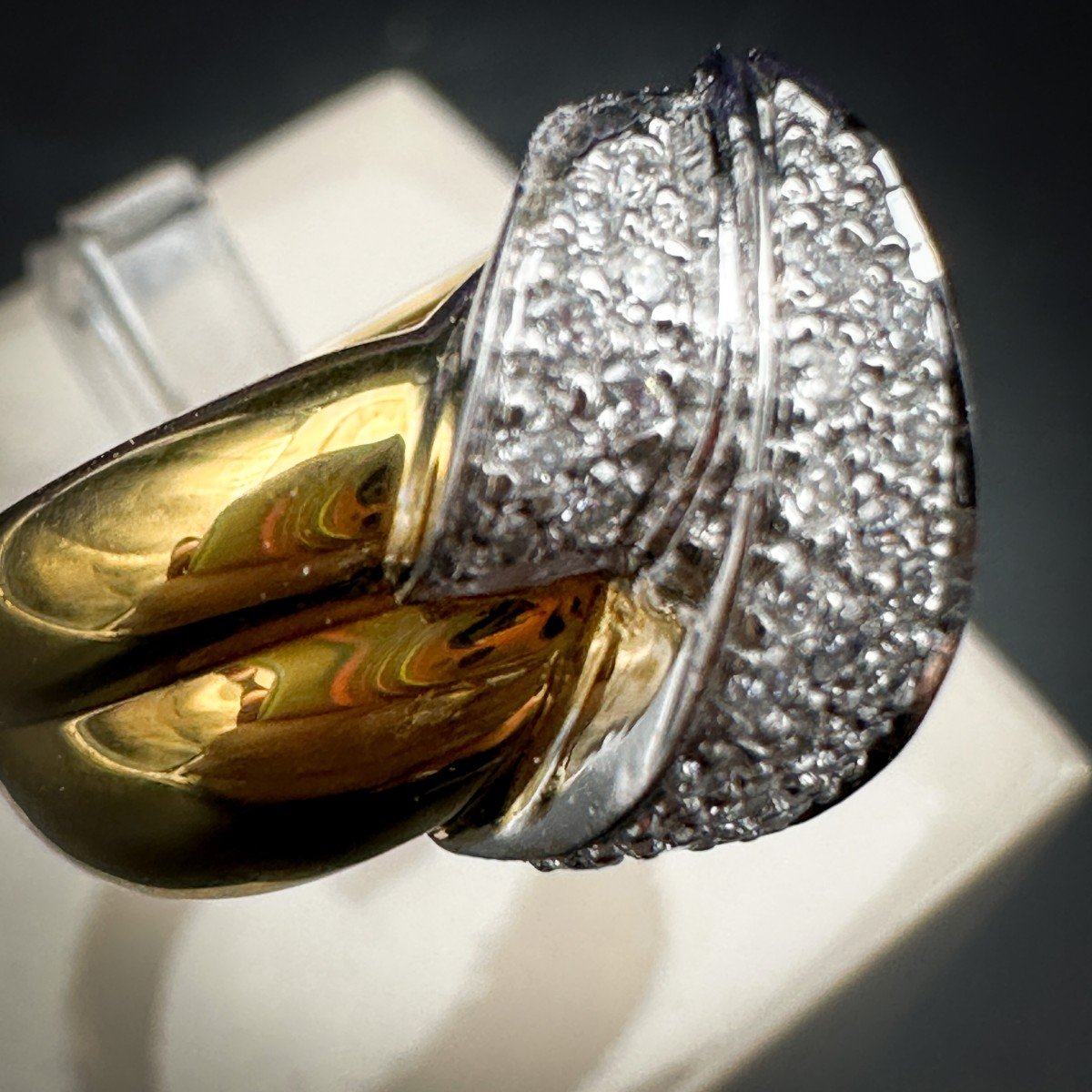 Vintage 18k Gold Ring Set With Diamonds-photo-4