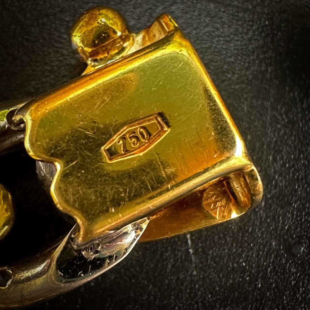 Vintage 18k Gold Bracelet Set With Diamonds.-photo-2