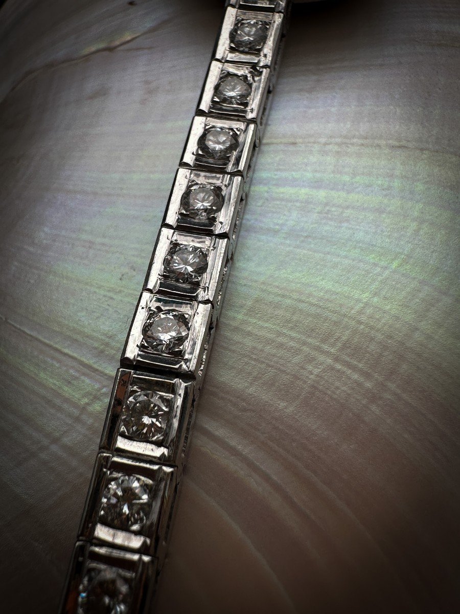 18k Gold Evening Bracelet Watch Entirely Set With Diamonds-photo-3
